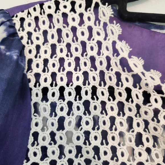 Calypso St. Barth for Target 100% Silk Tie Dye Balloon Sleeve Blouse Women's XS - Picture 3 of 6